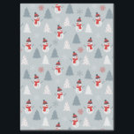 Christmas Pattern Snowman & Winter Trees Tissue Paper<br><div class="desc">Cute Christmas pattern with Christmas snowman Christmas trees and snowflakes,  cool winter pattern</div>