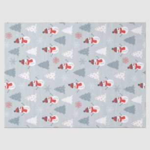 Christmas Pattern Snowman & Winter Trees Tissue Paper