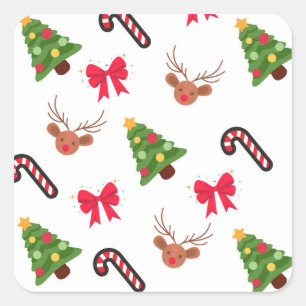 Christmas pattern square sticker