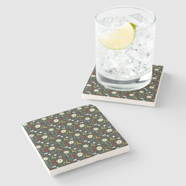 Christmas pattern    stone coaster (Side)