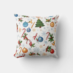 Christmas pattern throw pillow