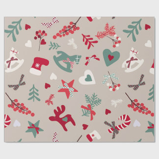 Christmas Pattern Tree Sparkle Wrapping Paper