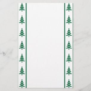 Christmas pattern trees stationery