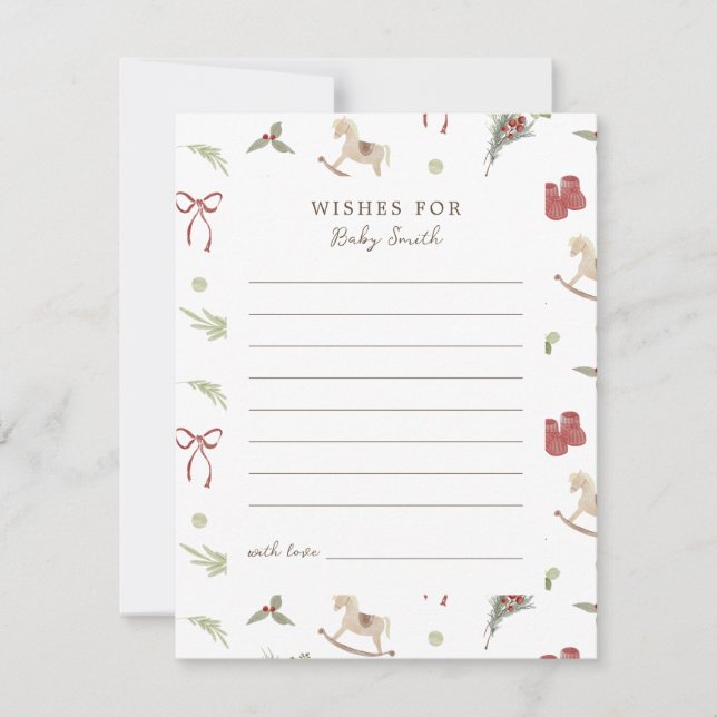 Christmas Pattern Wishes For Baby Card (Front)