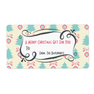 Christmas Pattern With Bows and Baubles Gift