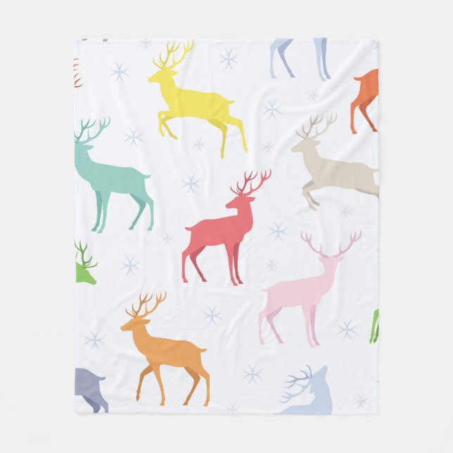 Christmas pattern with deersreindeer,deer,pattern, fleece blanket (Front)
