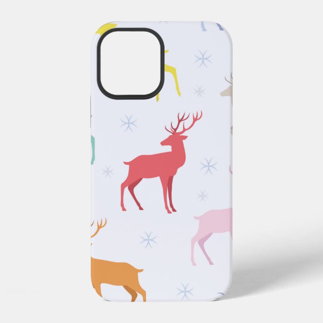 Christmas pattern with deersreindeer,deer,pattern, iPhone case (Back)
