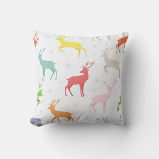 Christmas pattern with deersreindeer,deer,pattern, throw pillow