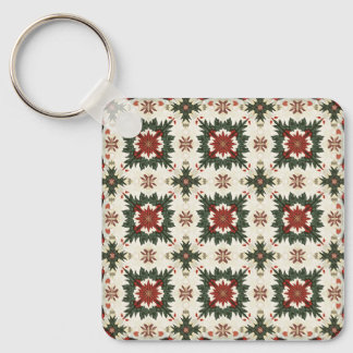 Christmas pattern with Metal Square Keychain