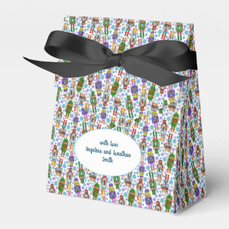 Christmas Pattern With Nutcracker And Snowflakes Favor Box