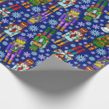 Christmas Pattern With Nutcracker And Snowflakes