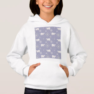 Christmas pattern with polar bears and snowflakes