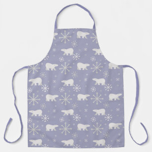 Christmas pattern with polar bears and snowflakes apron