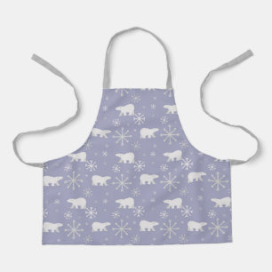 Christmas pattern with polar bears and snowflakes apron