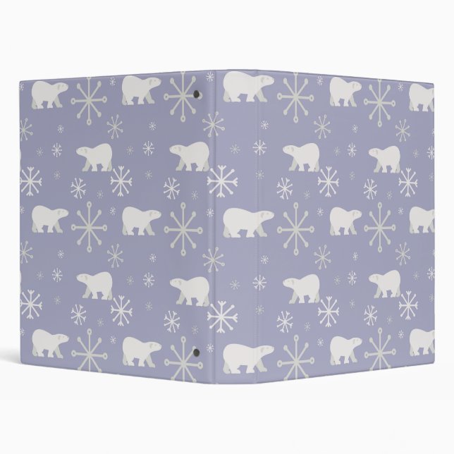 Christmas pattern with polar bears and snowflakes binder (Background)