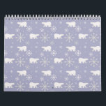 Christmas pattern with polar bears and snowflakes calendar<br><div class="desc">Seamless pattern with polar bears</div>