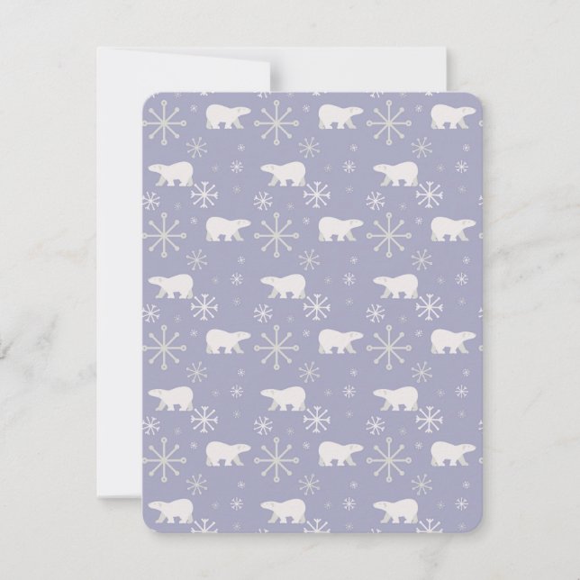 Christmas pattern with polar bears and snowflakes card (Front)