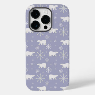 Christmas pattern with polar bears and snowflakes Case-Mate iPhone 14 pro case