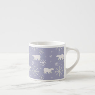 Christmas pattern with polar bears and snowflakes espresso cup
