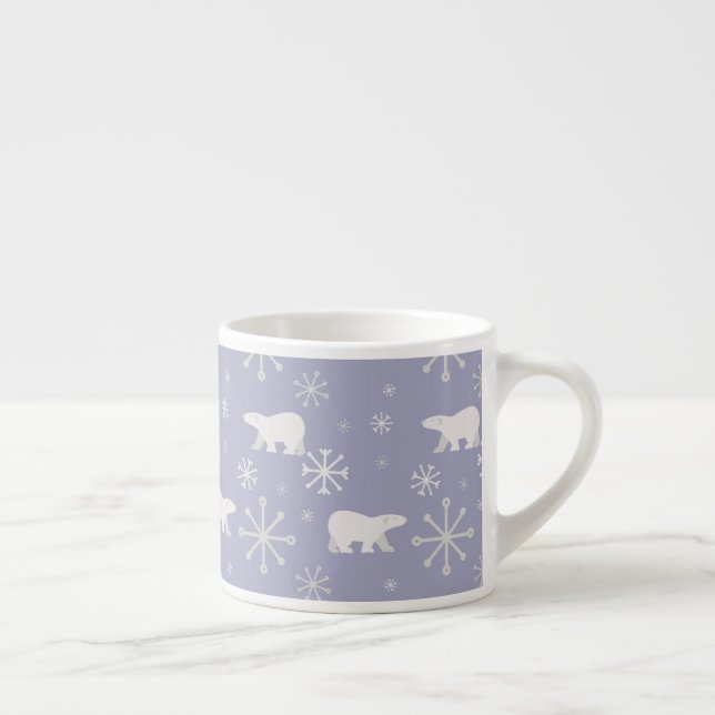 Christmas pattern with polar bears and snowflakes espresso cup (Right)