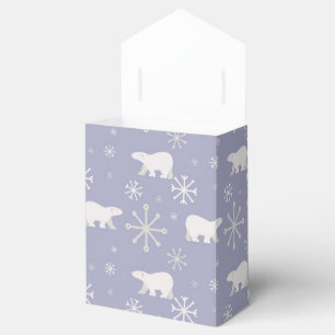 Christmas pattern with polar bears and snowflakes favor box