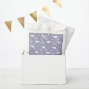 Christmas pattern with polar bears and snowflakes favour bag
