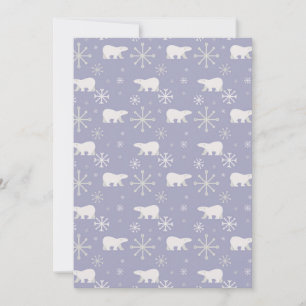Christmas pattern with polar bears and snowflakes holiday card