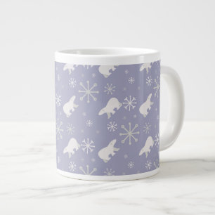 Christmas pattern with polar bears and snowflakes large coffee mug