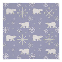 Christmas pattern with polar bears and snowflakes
