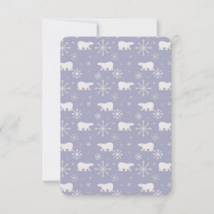 Christmas pattern with polar bears and snowflakes RSVP card