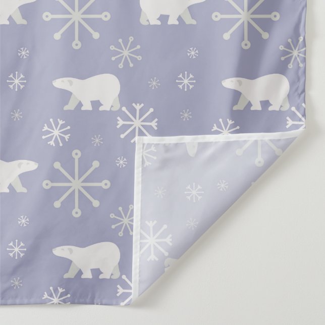 Christmas pattern with polar bears and snowflakes tapestry (Detail)