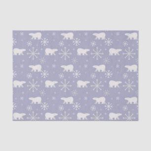 Christmas pattern with polar bears and snowflakes tissue paper