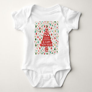Christmas Patterns - christmas tree Baby Bodysuit