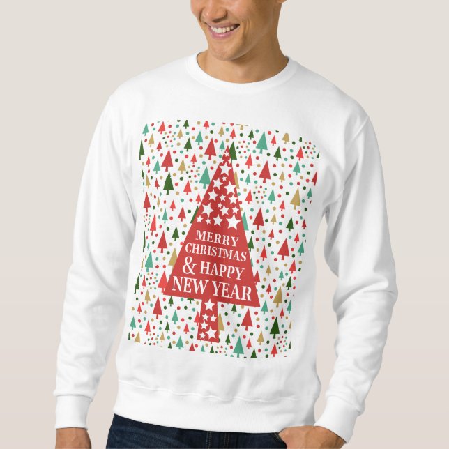 Christmas Patterns - christmas tree Sweatshirt (Front)