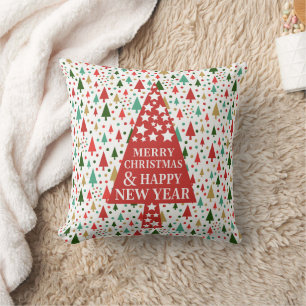 Christmas Patterns - christmas tree Throw Pillow