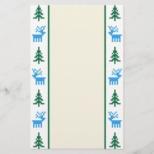 Christmas patterns deers&tree stationery