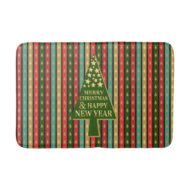Christmas Patterns - Elegant and Chic tree design Bath Mat (Front)