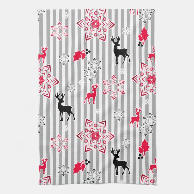 Christmas patterns kitchen towel (Vertical)