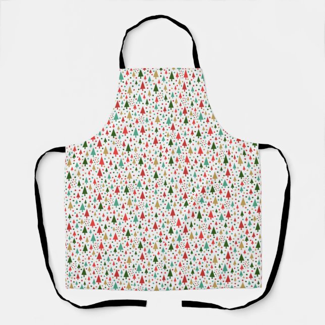 Christmas Patterns - landscape of colourful trees Apron (Front)