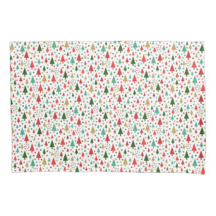 Christmas Patterns - landscape of colourful trees Pillowcase