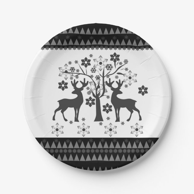 Christmas patterns paper plate (Front)