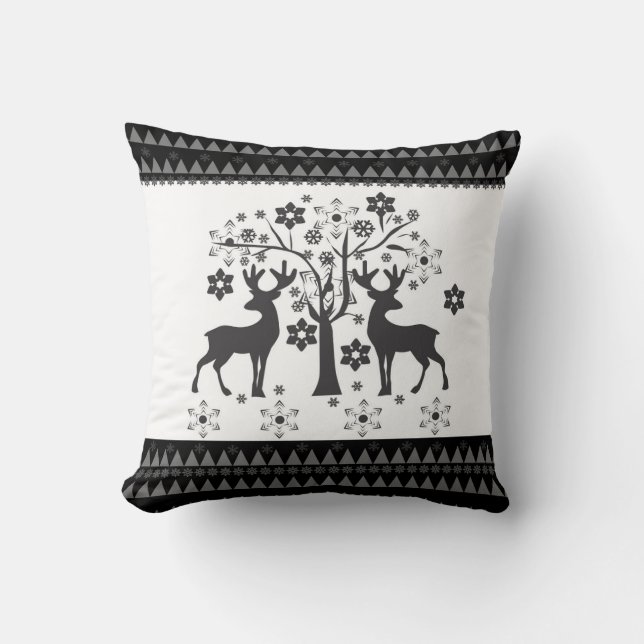 Christmas patterns throw pillow (Front)