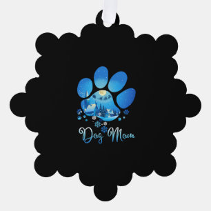 Christmas Paw Dog Mom Ornament Card
