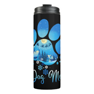 Christmas Paw Dog Mom Thermal Tumbler