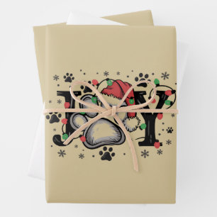 Christmas Paw Joy Gift Ideas Dog Mom Funny Wrapping Paper Sheet