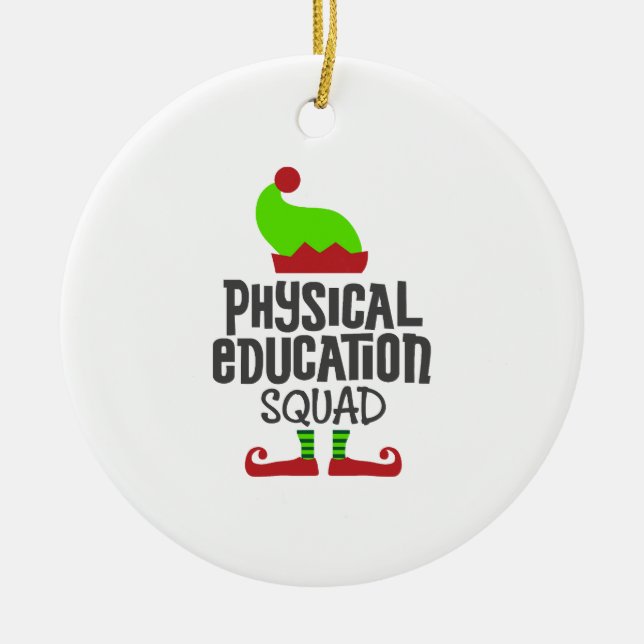 Christmas PE Teacher-physical education Ceramic Ornament (Front)
