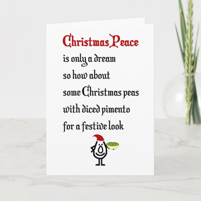 Christmas Peace, A Funny Merry Christmas Poem Card (Front)