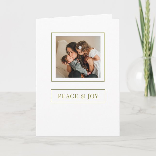 Christmas Peace and Joy Minimalist Holiday Photo (Front)
