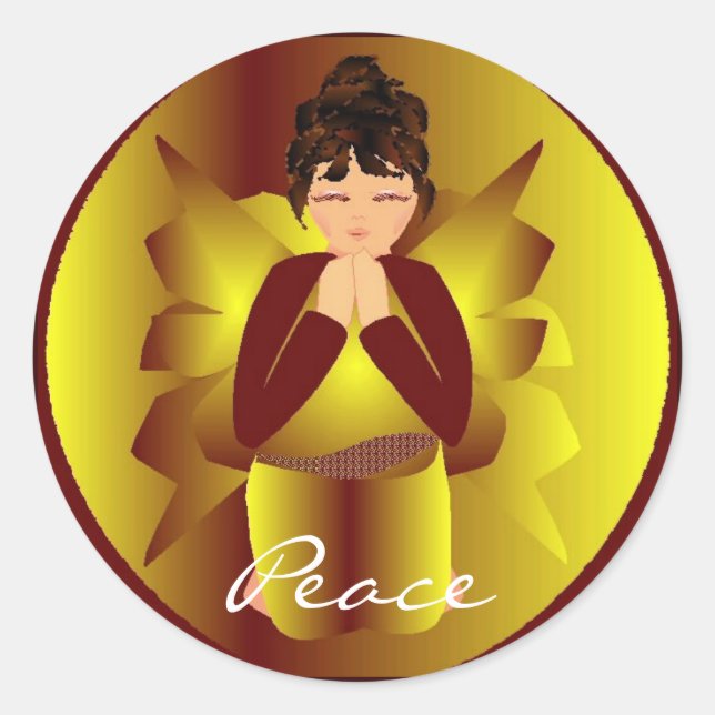 Christmas Peace Angel I Sticker - Customizable (Front)