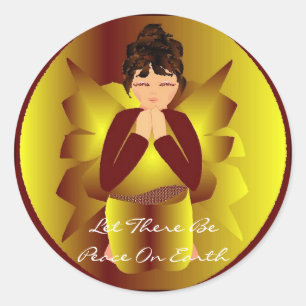 Christmas Peace Angel Sticker - Customizable